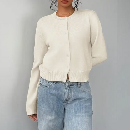 Damen Cardigan Mit Kragen Und Knöpfen