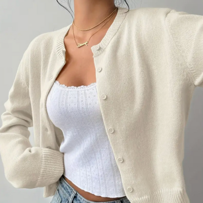 Damen Cardigan Mit Kragen Und Knöpfen