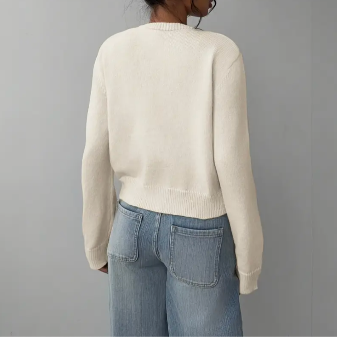Damen Cardigan Mit Kragen Und Knöpfen