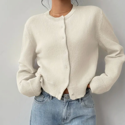 Damen Cardigan Mit Kragen Und Knöpfen