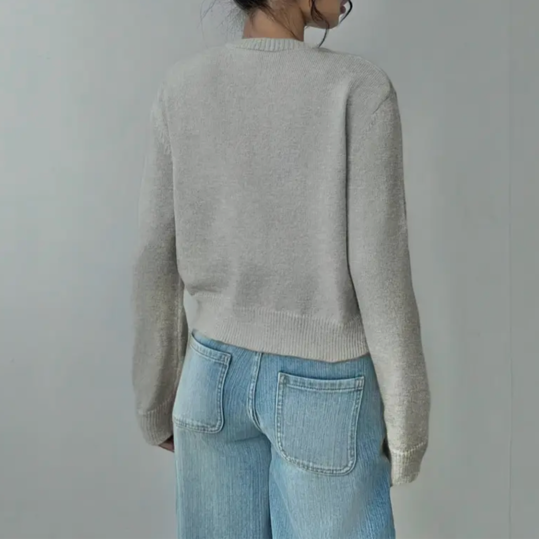 Damen Cardigan Mit Kragen Und Knöpfen