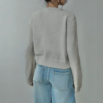 Damen Cardigan Mit Kragen Und Knöpfen
