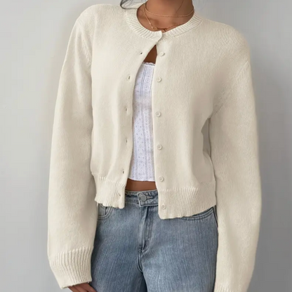 Damen Cardigan Mit Kragen Und Knöpfen - Norvielle