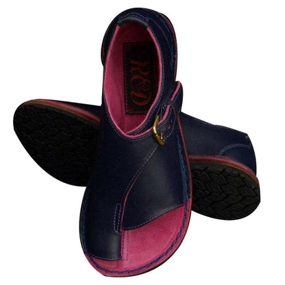 Damen Flache Sandalen Schnalle Leder