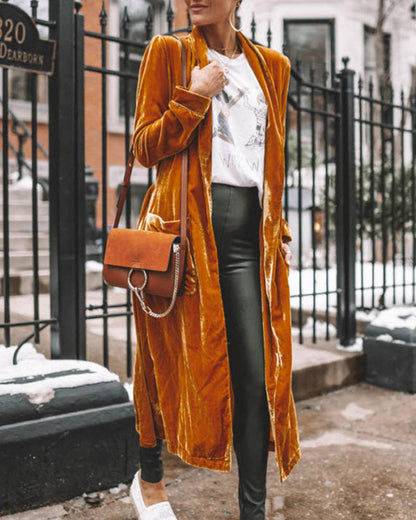 Damen Langärmelige Strickjacke Offen Vorderteil