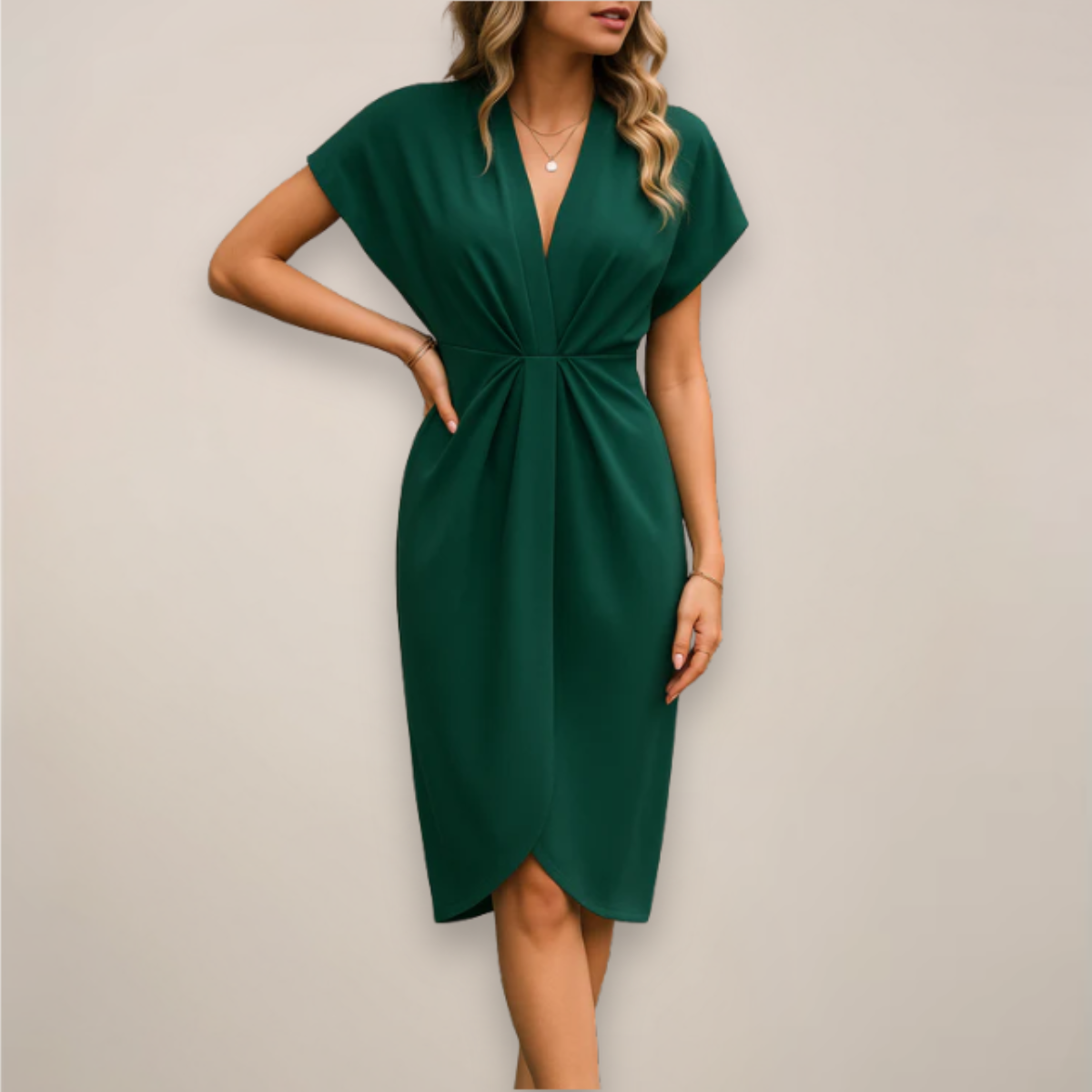 Damen Midi-Wickelkleid für besondere Anlässe
