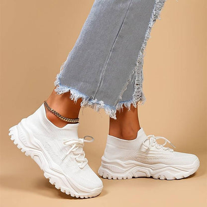 Damen Strick-Schnürschuhe Freizeit Bequem