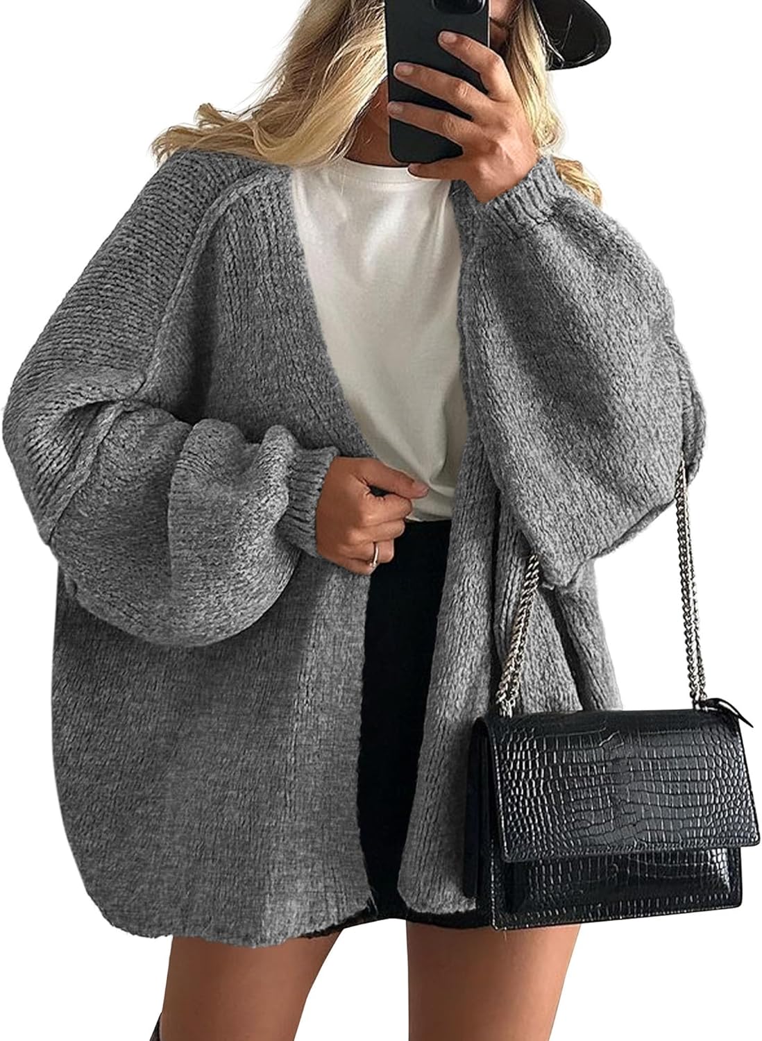 Damen Strickcardigan Zopfmuster Beige