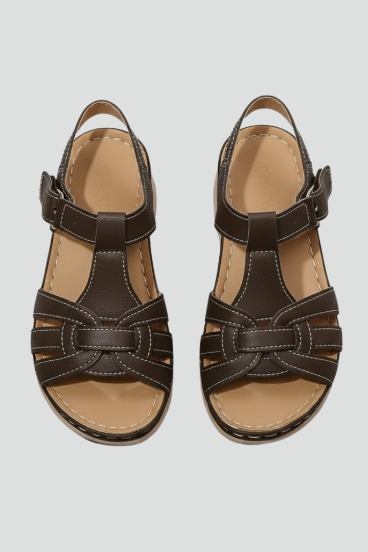 Damen Retro-Riemchensandalen Schnallenverschluss - Norvielle