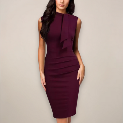 Damen Ärmelloses Midikleid High-Neck Kleid - Norvielle