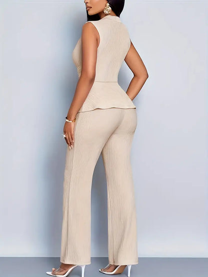 Damen Ärmelloses Und Hosen Set