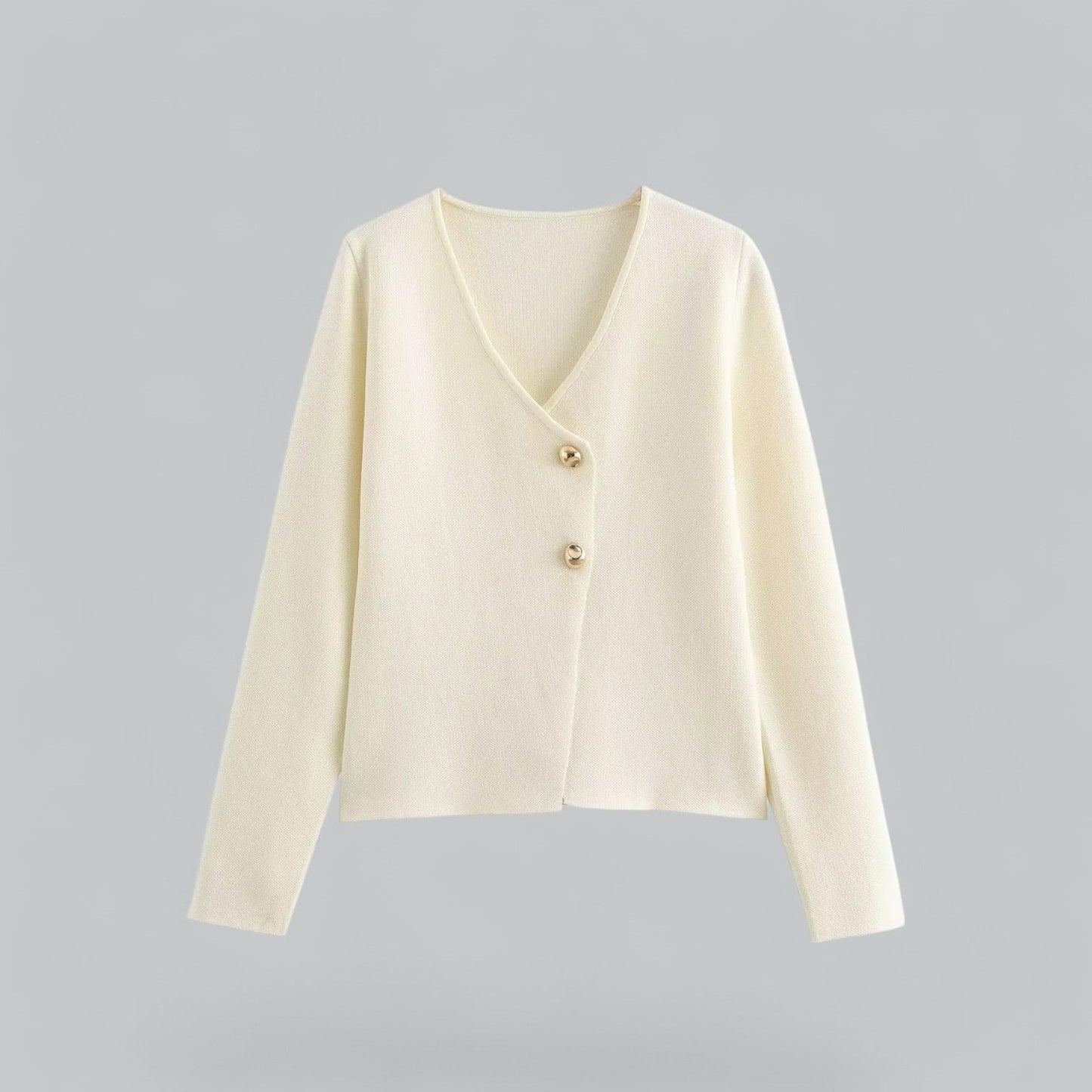 Damen Cardigan Mit Knöpfen Beige