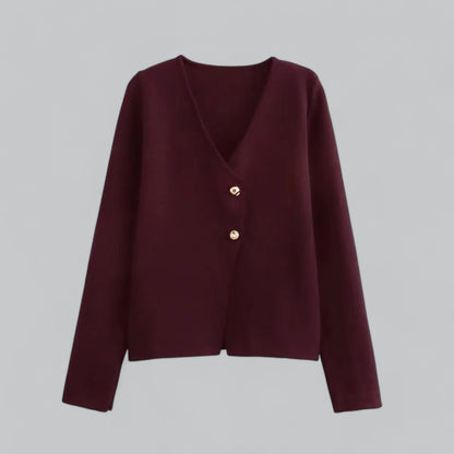Damen Cardigan Mit Knöpfen Beige