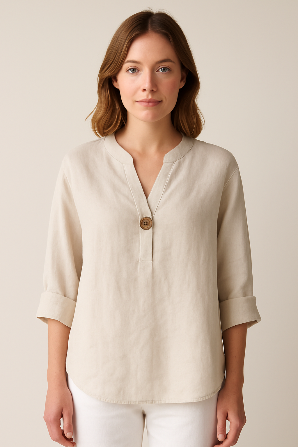 Damen Bluse V-AusschnittLocker Sitzend - Norvielle