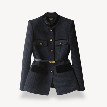 Damen Maßgeschneiderter Blazer mit Gürtel und Knopfverschluss - Norvielle