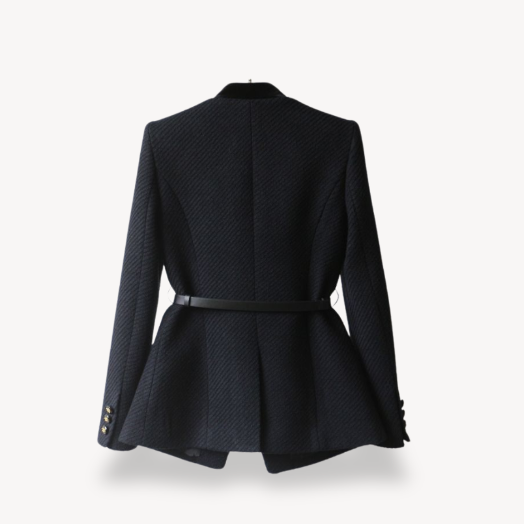 Damen Maßgeschneiderter Blazer mit Gürtel und Knopfverschluss