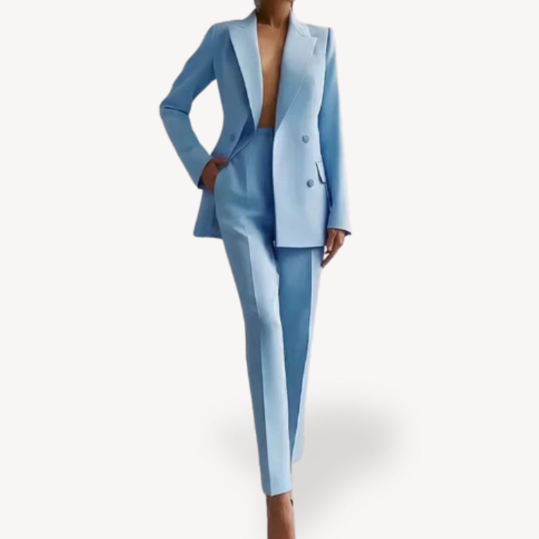 Damen Elegantes Maßgeschneidertes Anzug-Set Langblazer