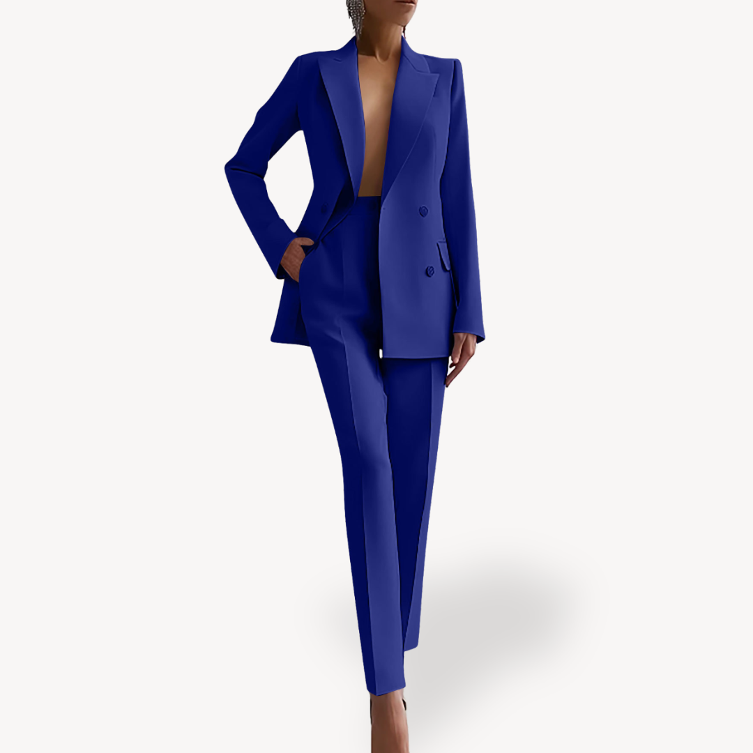 Damen Elegantes Maßgeschneidertes Anzug-Set Langblazer
