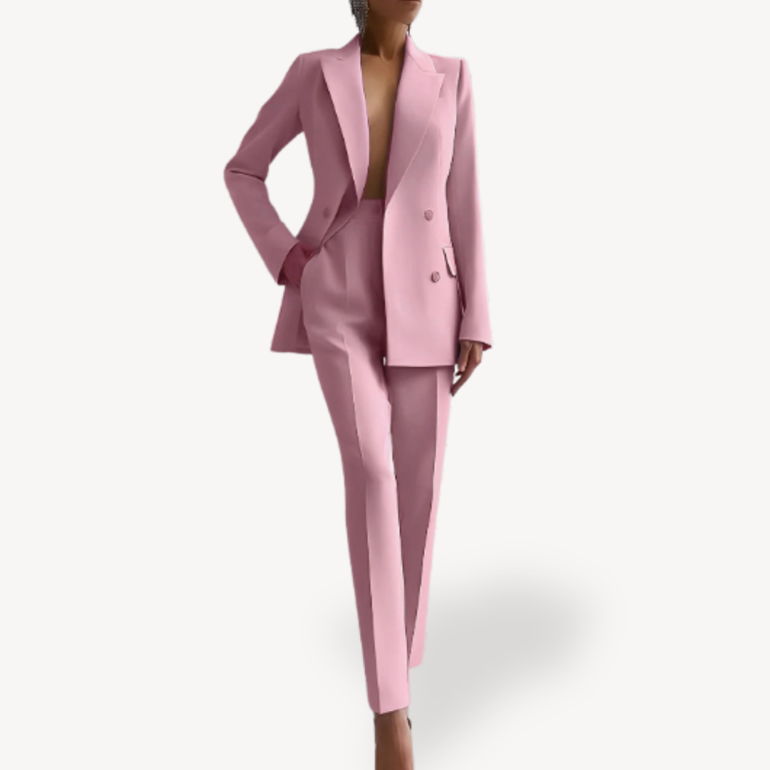 Damen Maßgeschneiderter Blazer mit Hose Zweiteiliges Anzugset