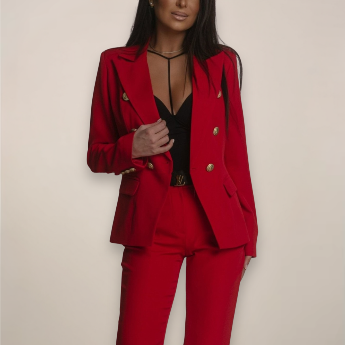 Damen Maßgeschneiderter Zweiteiler Blazer-Anzug