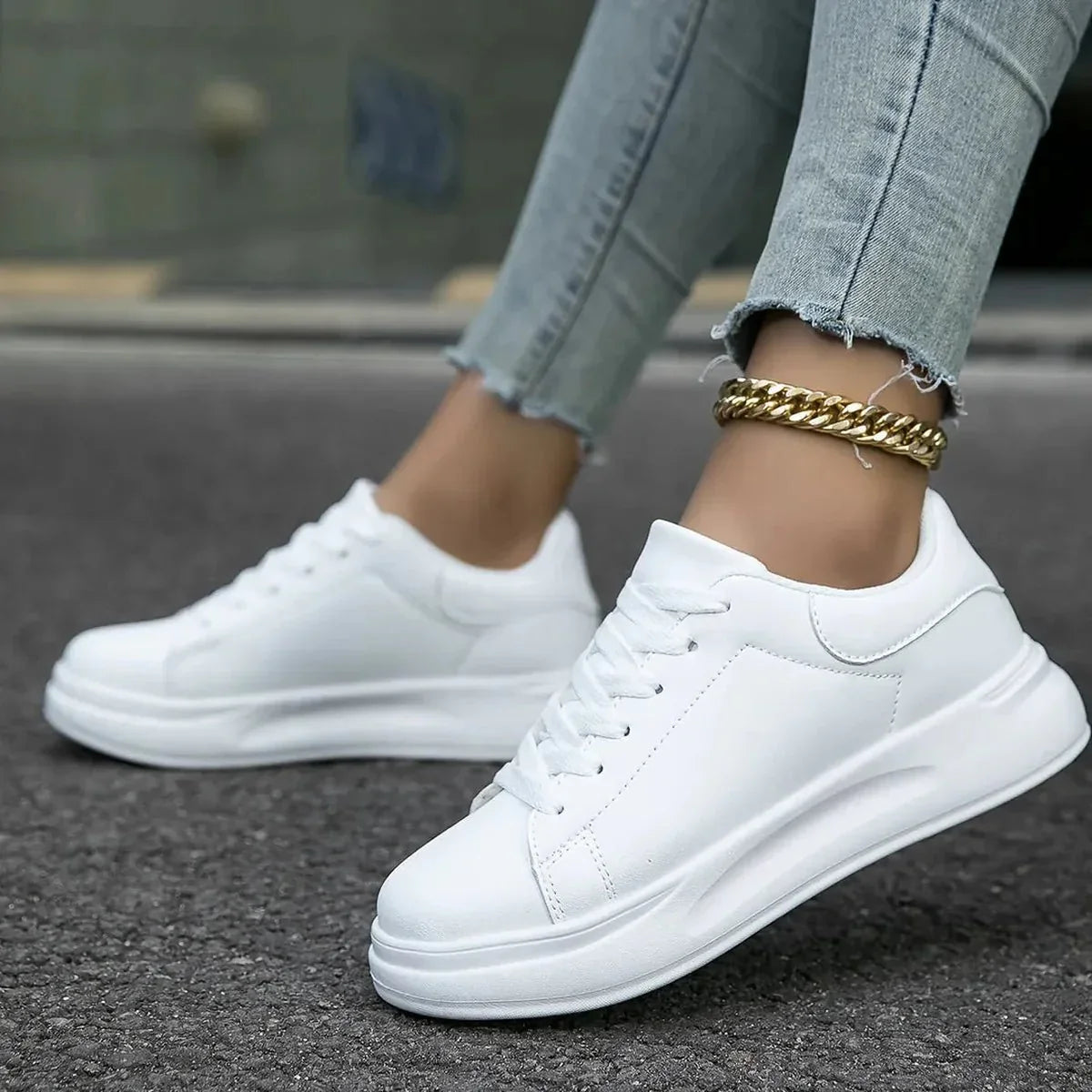 Damen Sneaker Modische Streetstyle Freizeitschuhe