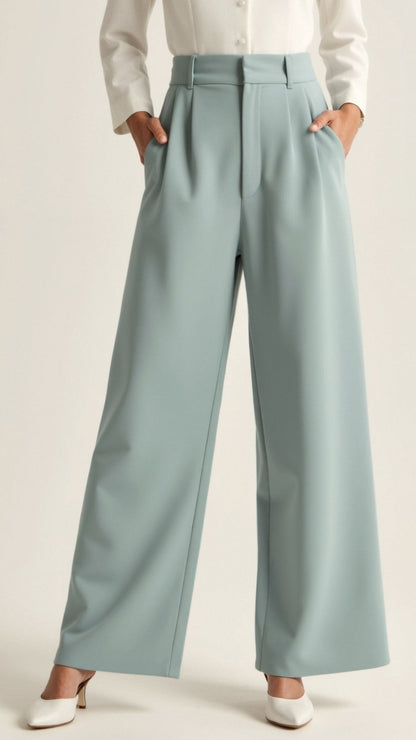 Damen Weite Hose Hohe Taille