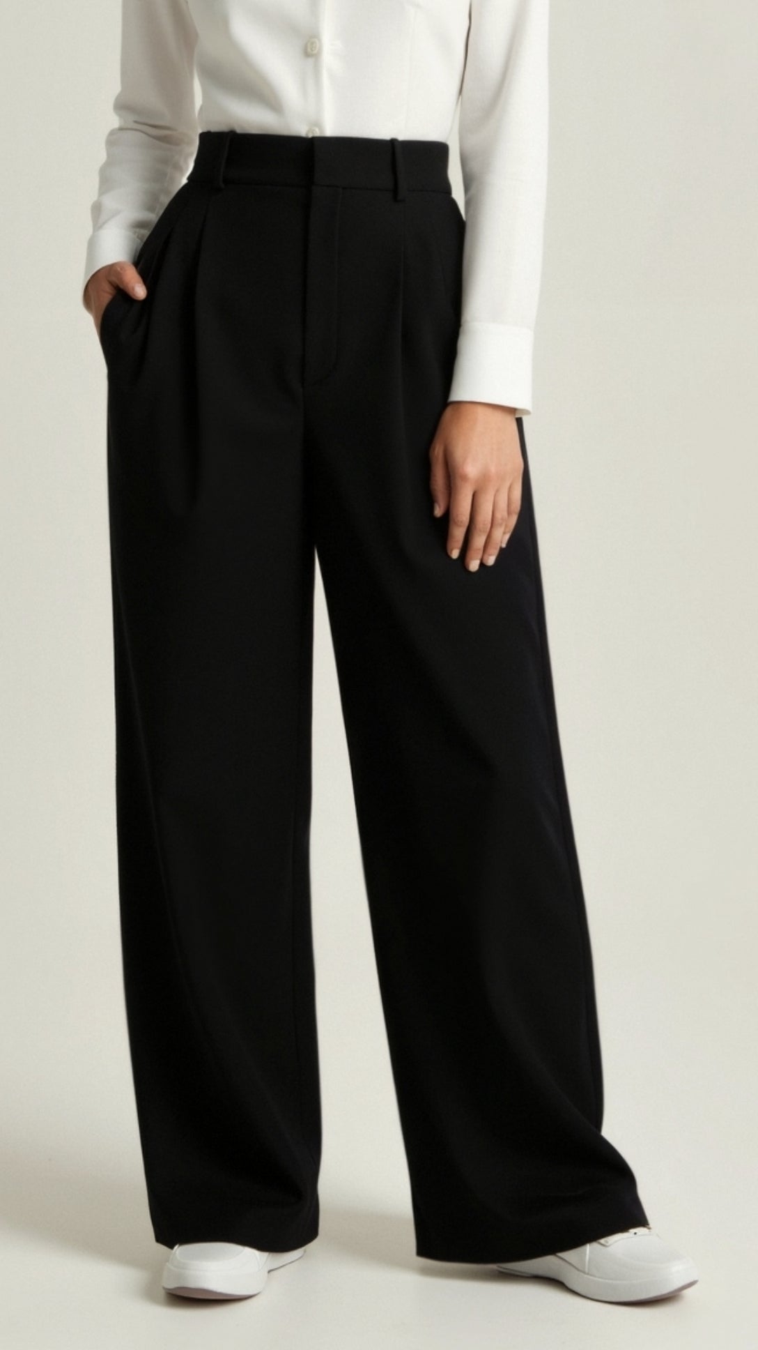 Damen Weitbeinige Hose Hohe Taille