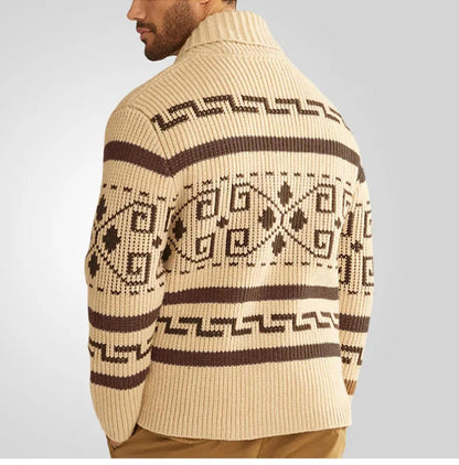 Herren Strickjacke Warm Muster