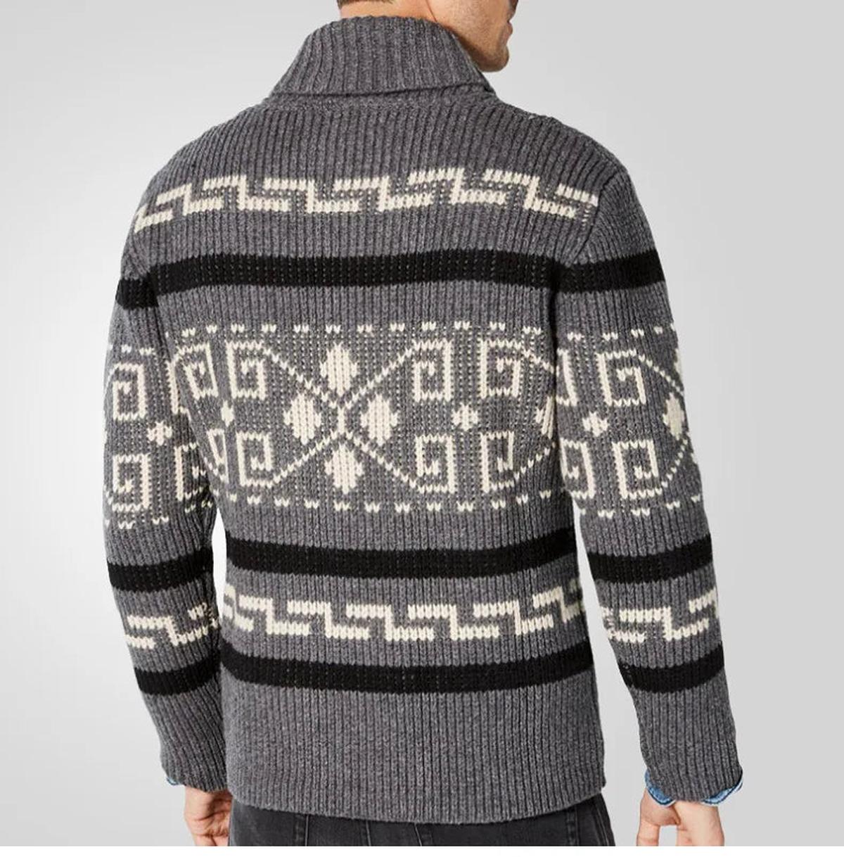 Herren Strickjacke Warm Muster