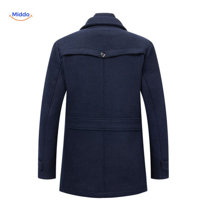 Herren Trenchcoat Doppelkragen Lang Peaky Blinders Stil Beige