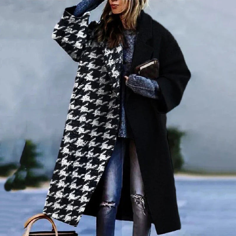 Damen Wollemantel Elegantes Knöchellanges Design Winter