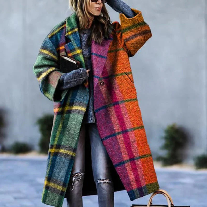Damen Wollemantel Elegantes Knöchellanges Design Winter