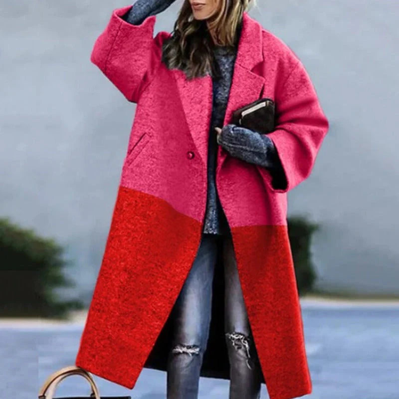 Damen Wollemantel Elegantes Knöchellanges Design Winter