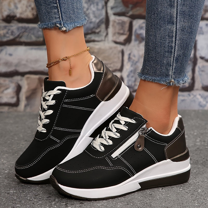 Damen Plateau Sneaker Bequem