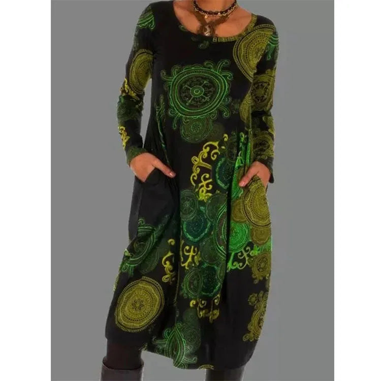 Damen Winterkleid Midi Elegantes Wollkleid