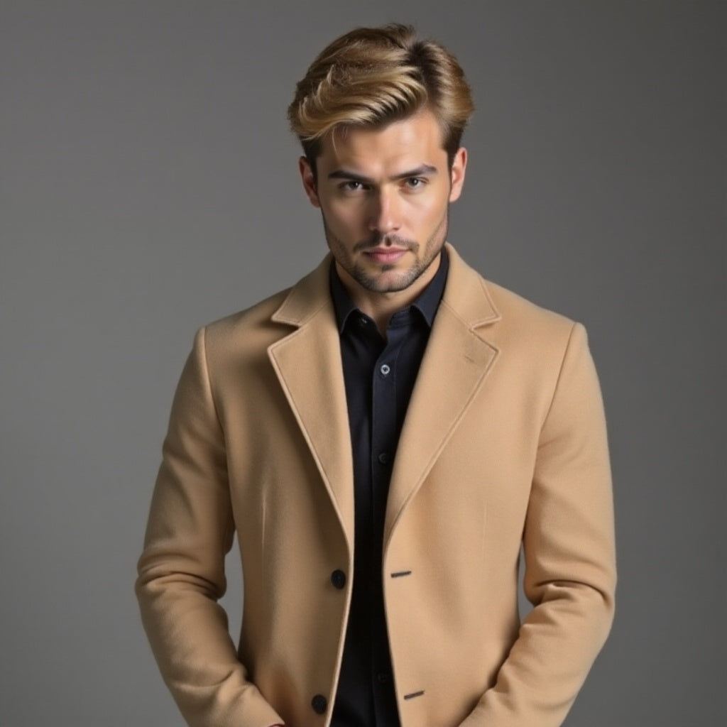 Herren Wintermantel Slim Fit Klassisch