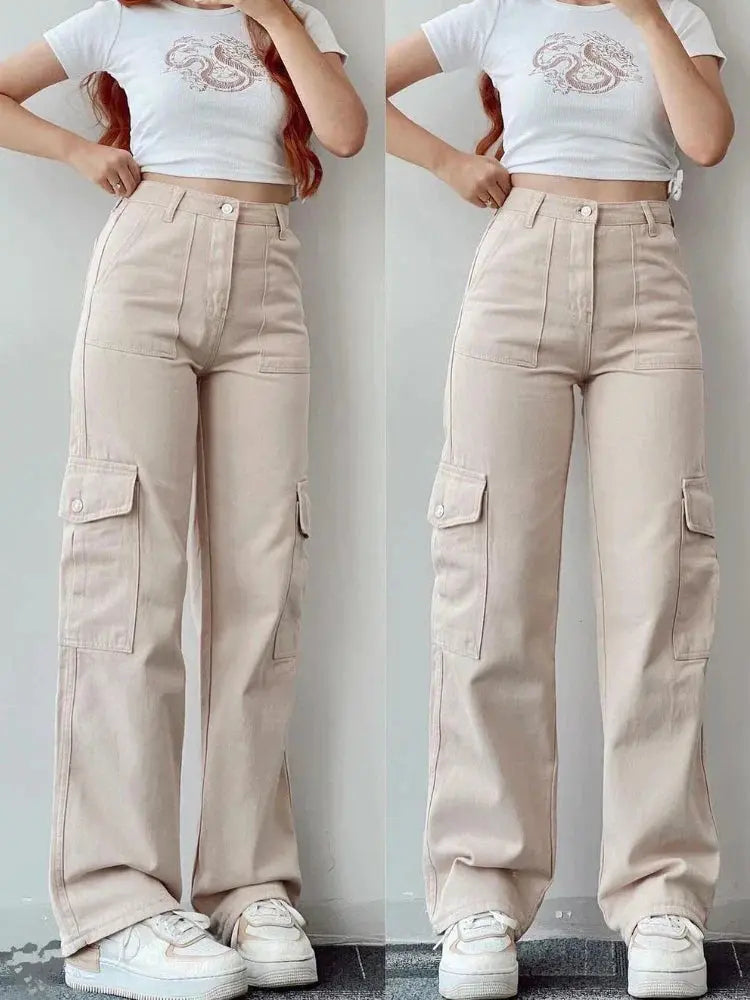 Damen Cargohose Lässig Komfort Schwarz - Norvielle