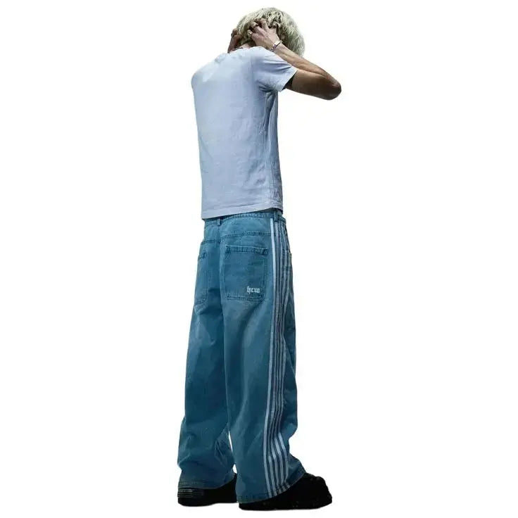 Norvielle Damen Baggy-Jeans Hohe Taille