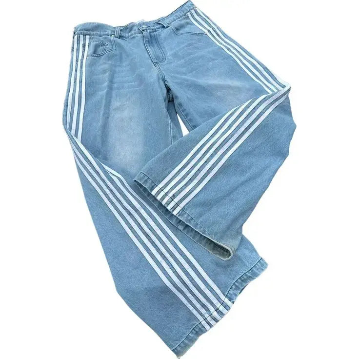 Norvielle Damen Baggy-Jeans Hohe Taille