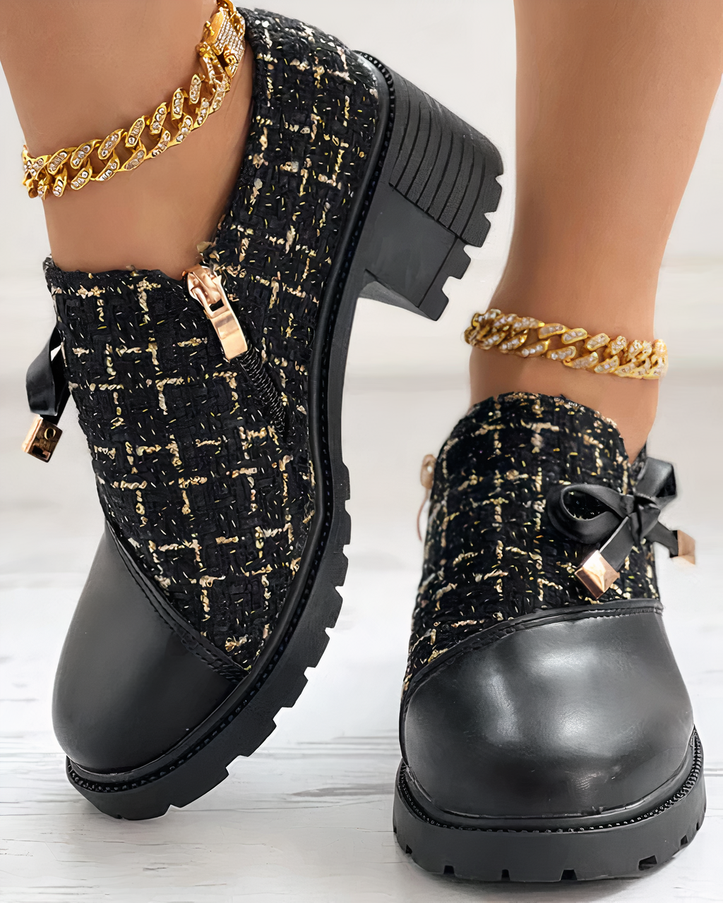 Damen Stiefel Chunky Heel Strapazierfähig