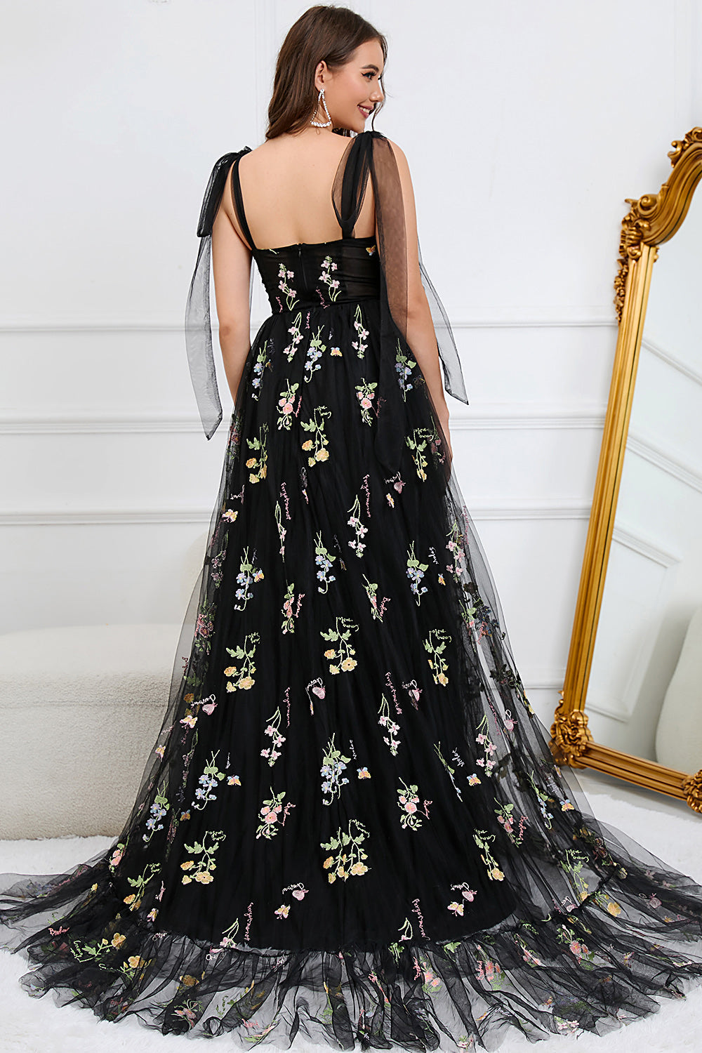Damen Maxi Kleid Blumenmuster Elegantes Design