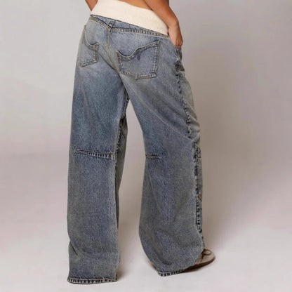 Damen Vintage Baggy Jeans Hose