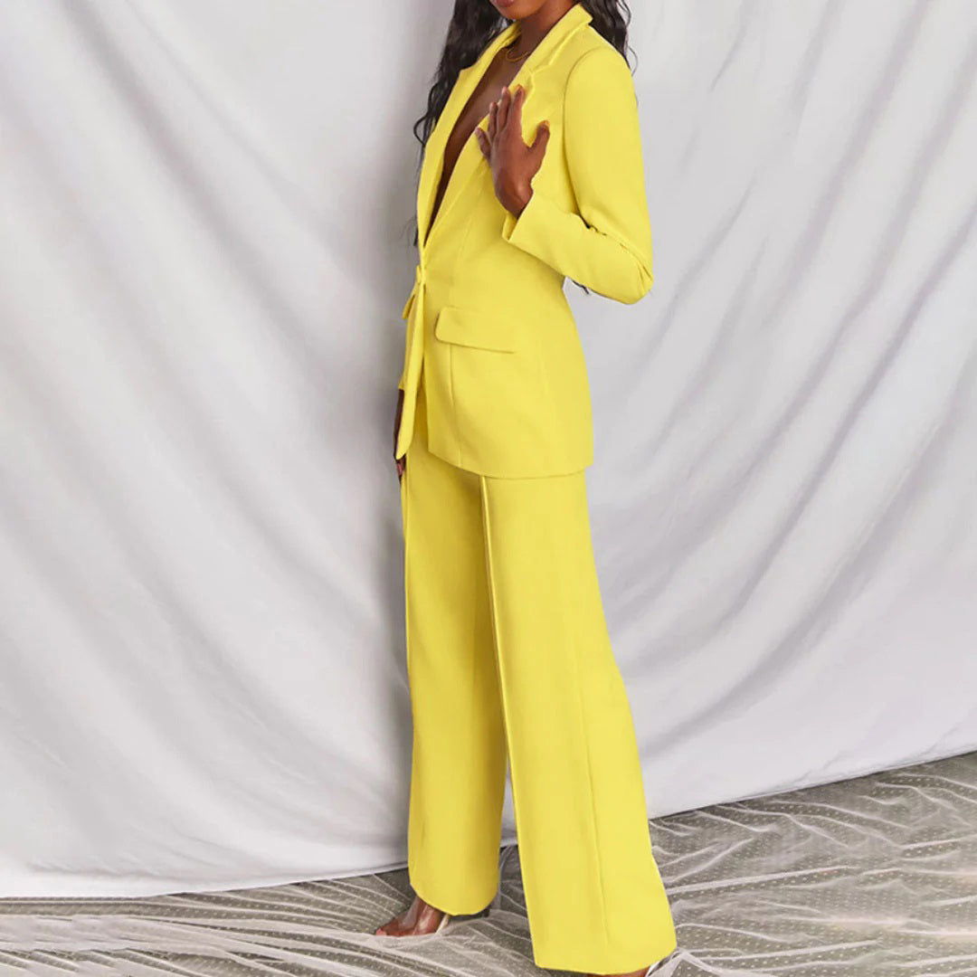 Damen Blazer-Hose-Set Elegantes Business-Anzug - Norvielle