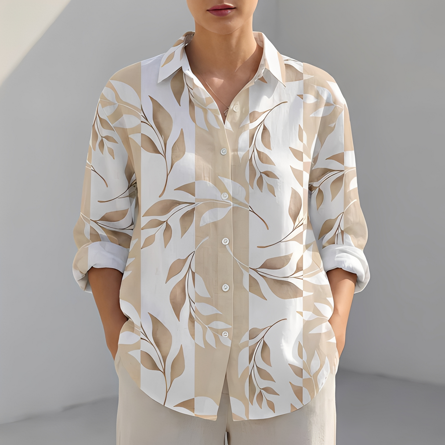 Khaye Damen Sommerhemd Leicht Baumwolle Pastellblau