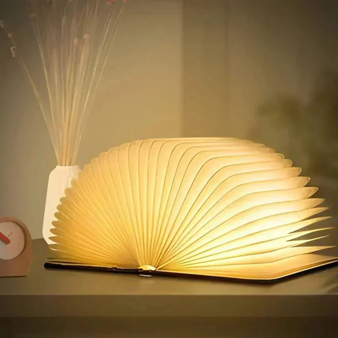 Faltbare Holz Tischlampe LED Leselampe