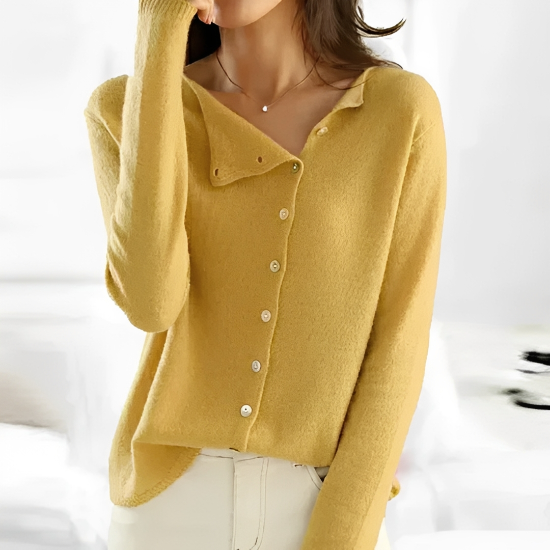 Damen Knopf-Pullover Warmer Bequem