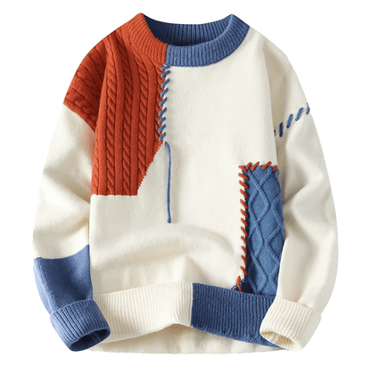 Herren Pullover Patch-Design Trendig Grau - Norvielle