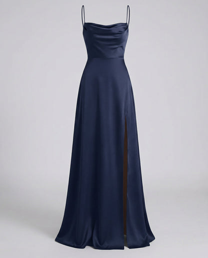 Damen Seiden Maxikleid Elegantes Design