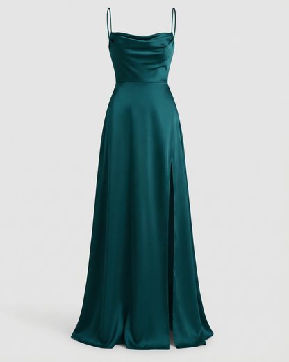 Damen Maxi Abendkleid Hochschlitz