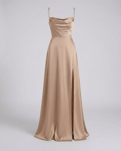 Damen Abendkleid Maxi mit Hochschlitz